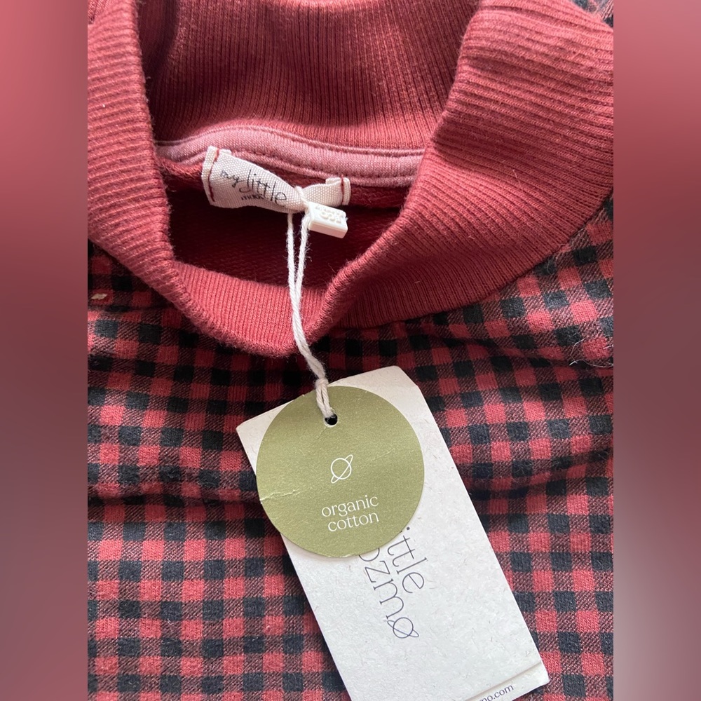 My Little Cozmo Organic Plaid Sweatshirt - Picture 2 of 2